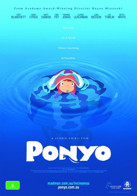 Ponyo a tengerparti sziklán